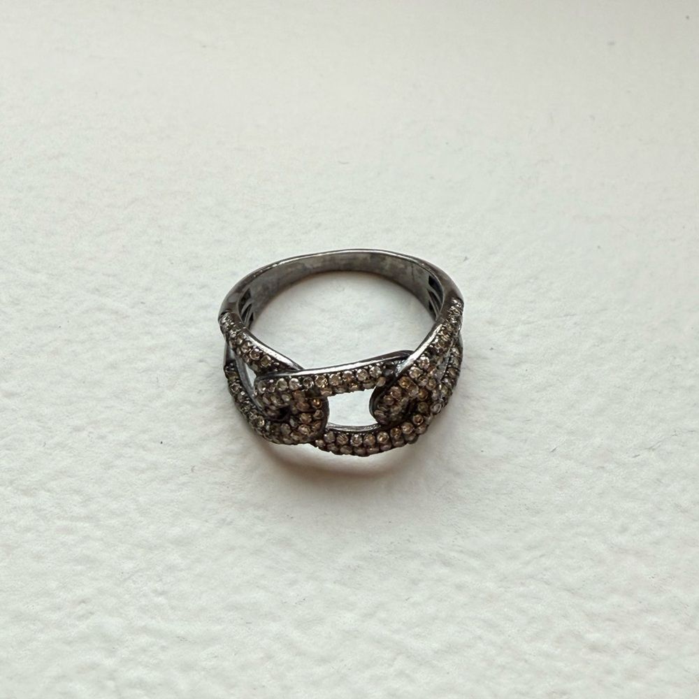Diamond Pave Twisted Ring, 6.5